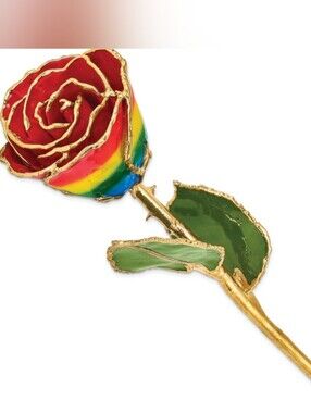 NIB 24K Gold Dipped Rainbow Forever Rose, $115 MSRP